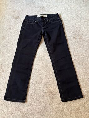 Ann Taylor Loft Slim Cropped Jeans Low Rise Black Size 0P